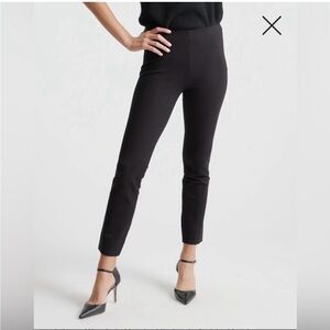 Quince Women Ultra-Stretch Ponte Pintuck Ankle Pants Black